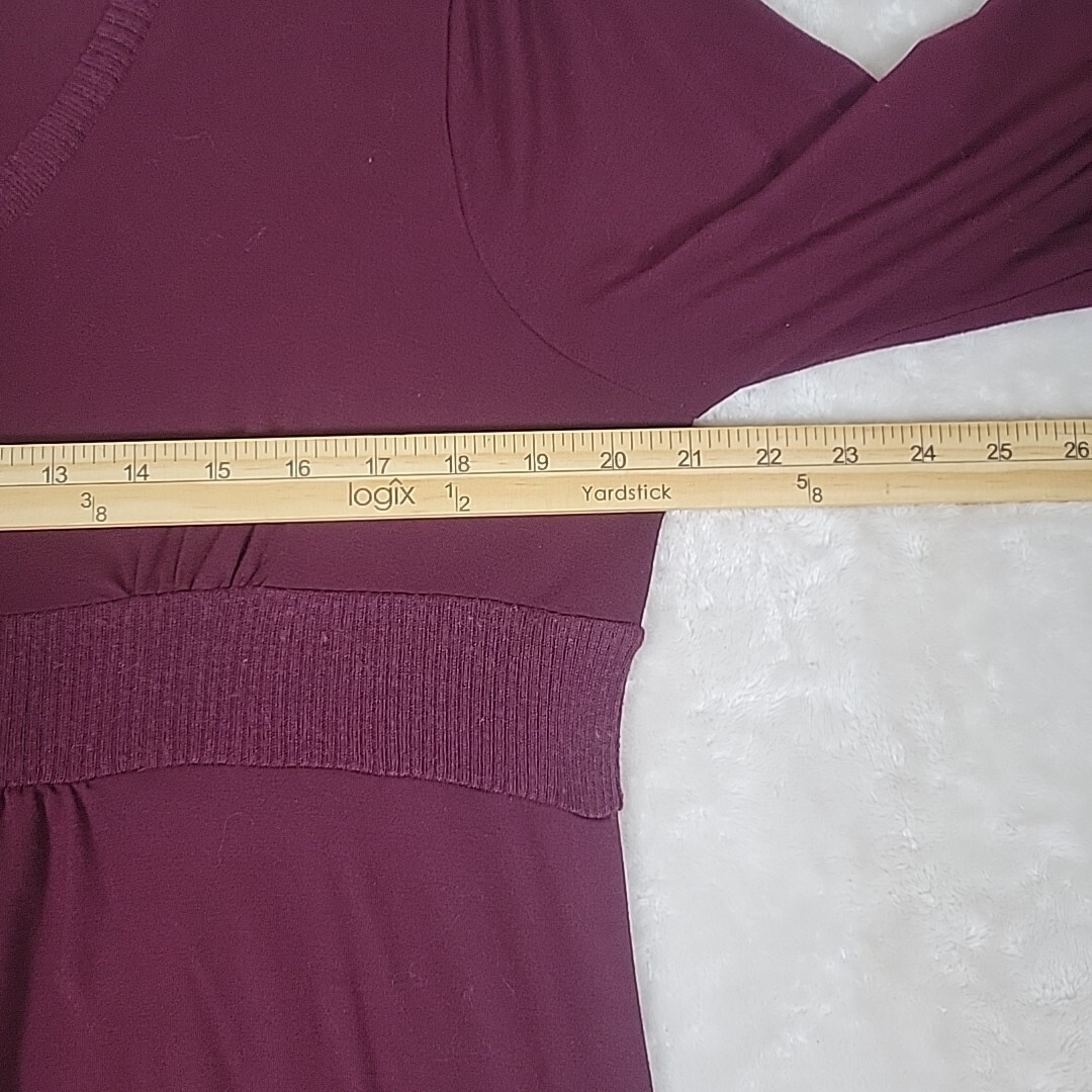 August Silk Options XL Women’s Top Knit Burgandy High Waist 3/4 Balloon Sleeves
