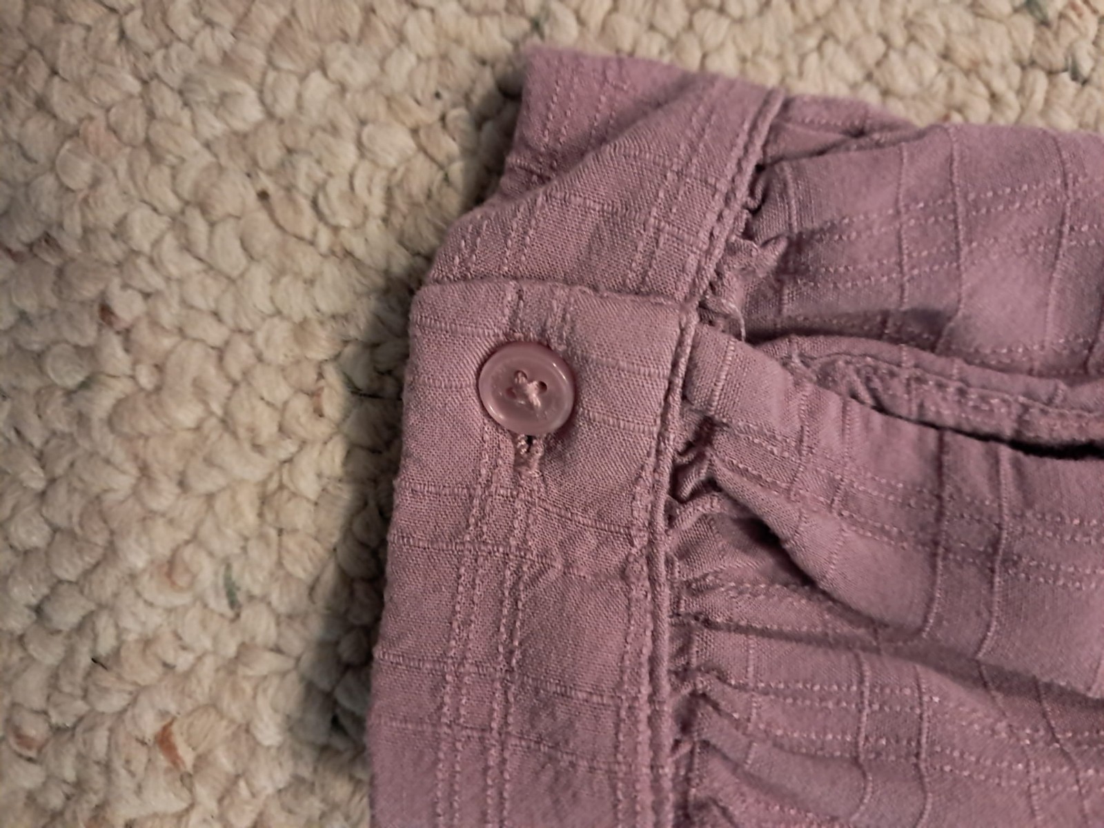 C&A Dusty Pink Mauve Ruffle Button Front Viscose Long Sleeve Blouse Top Sz 12 /