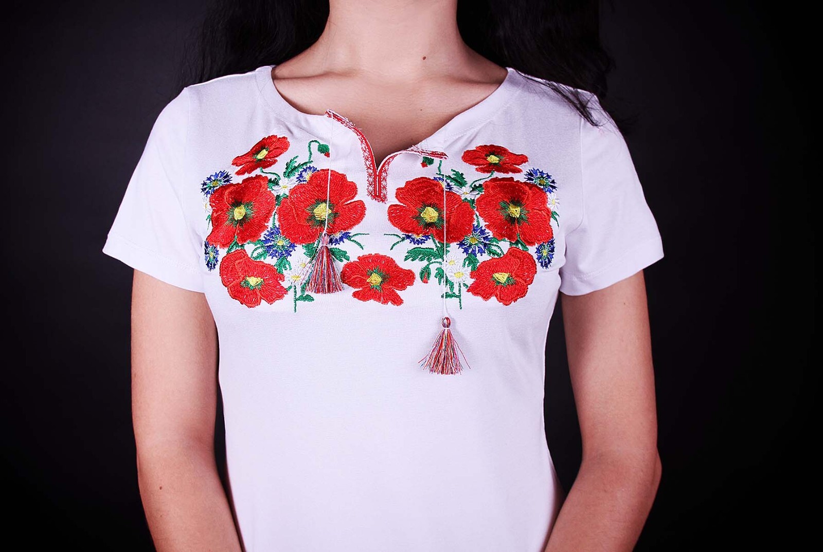 Vyshyvanka Traditional Embroidered Women Ukrainian t-shirt Ethnic Size S