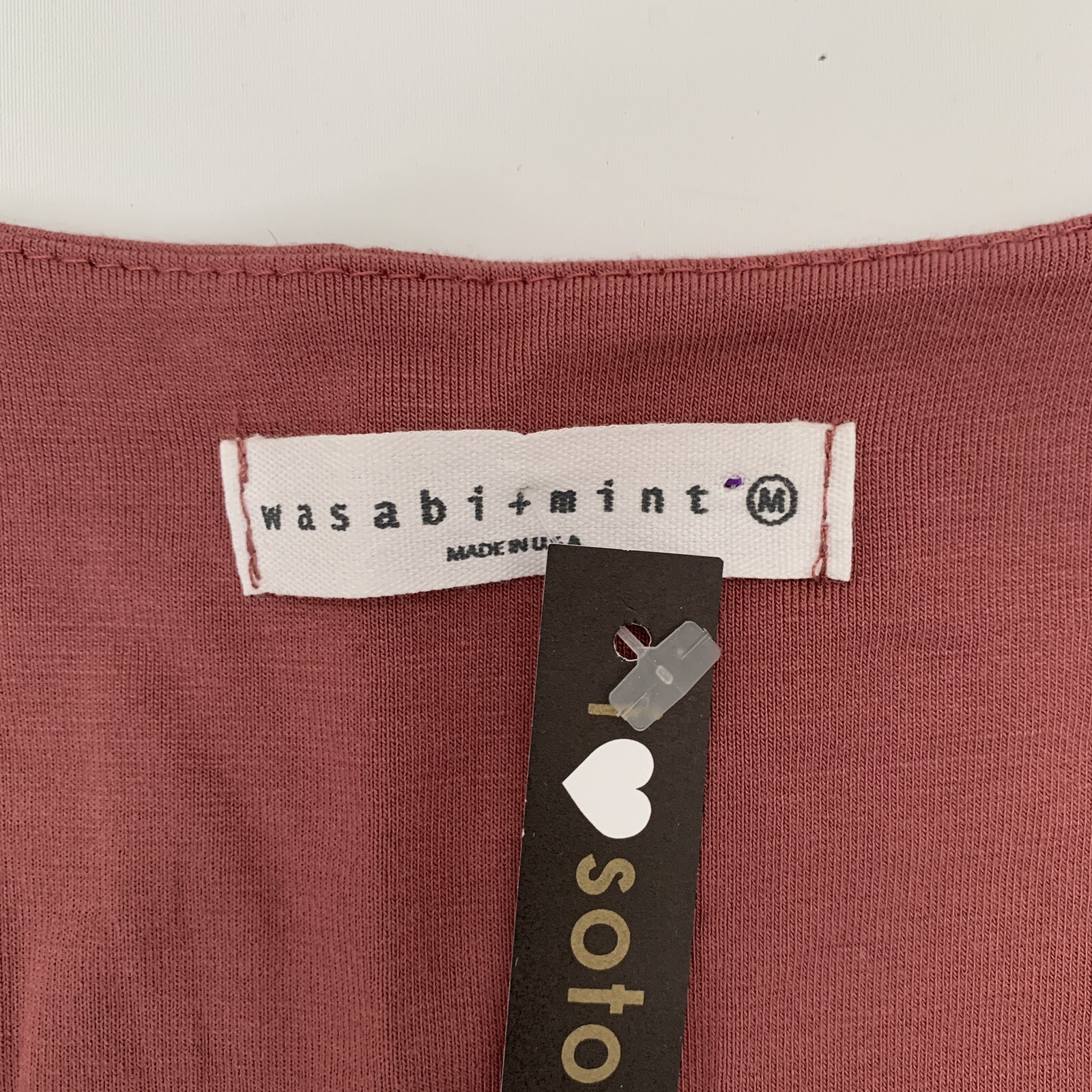 NWT Wasabi + Mint size M Crop Top Dark Pink Front Cutout Soft Blended Fabric