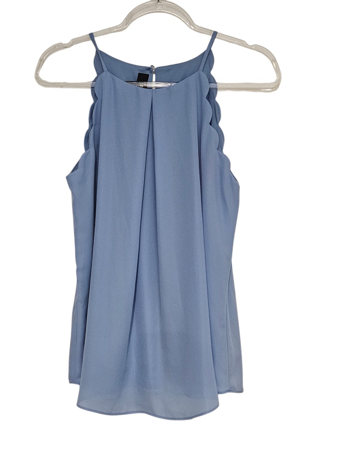 BCX Brand Light blue Scallop Tank Top Size Large