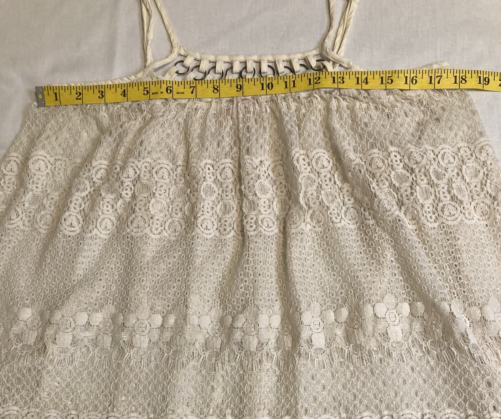 Ally Lace Woman’s Tunic Top Dress Over Sized Size Small Necklace Like Neck Beach