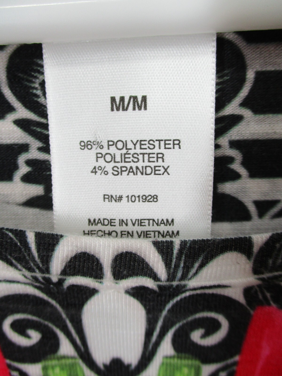 Valerie Stevens Women’s Top Medium Flowy Scoop Neck Striped Floral Stretch Black