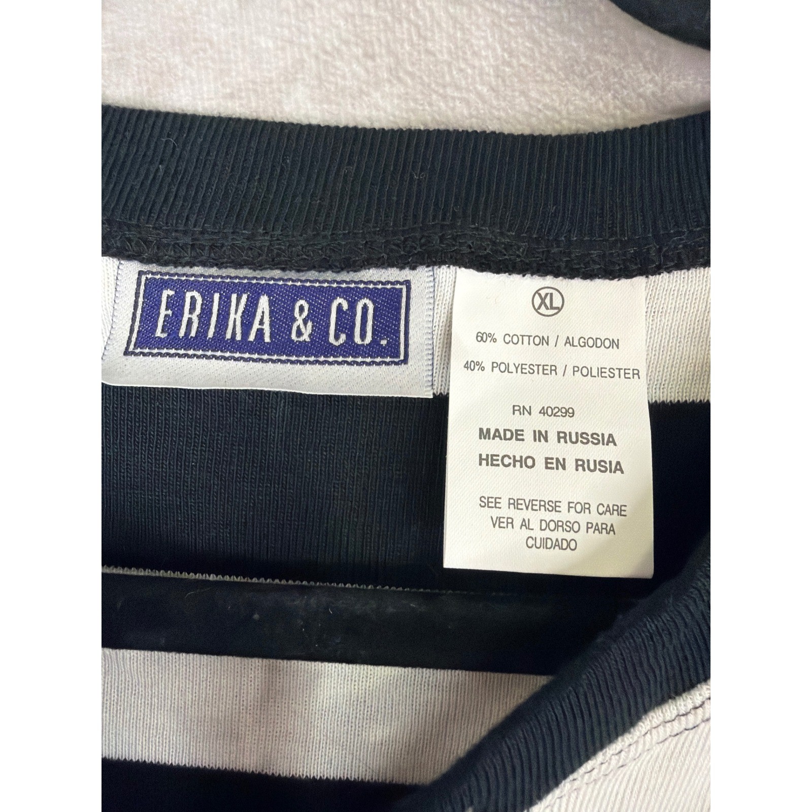 NWT Y2K Erika & Co Womens XL Black White Striped Lace Up Henley Short Sleeve Top