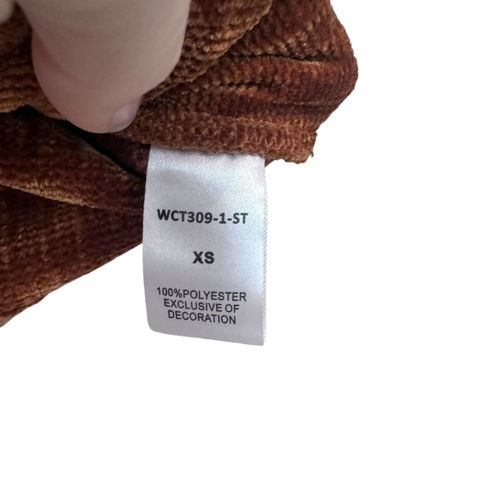 THML Copper Rust Ribbed Velvet High Neck Top – XS