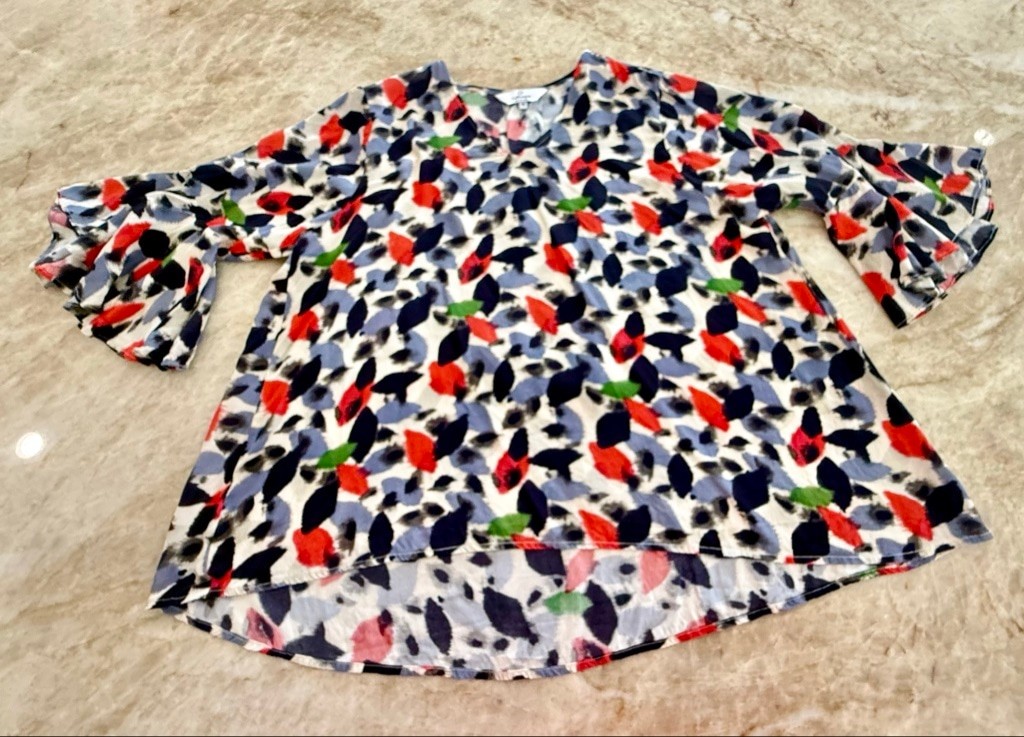 La Roque silk OS Multi-color Abstract silk Blouse