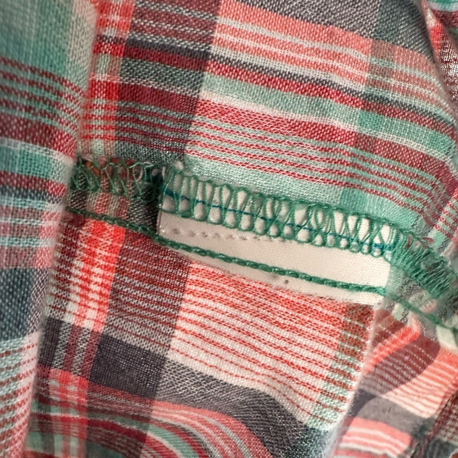 Prana Popover Pink Green Plaid Shirt Roll Tab Sleeve Hike Pocket Travel Outdoor