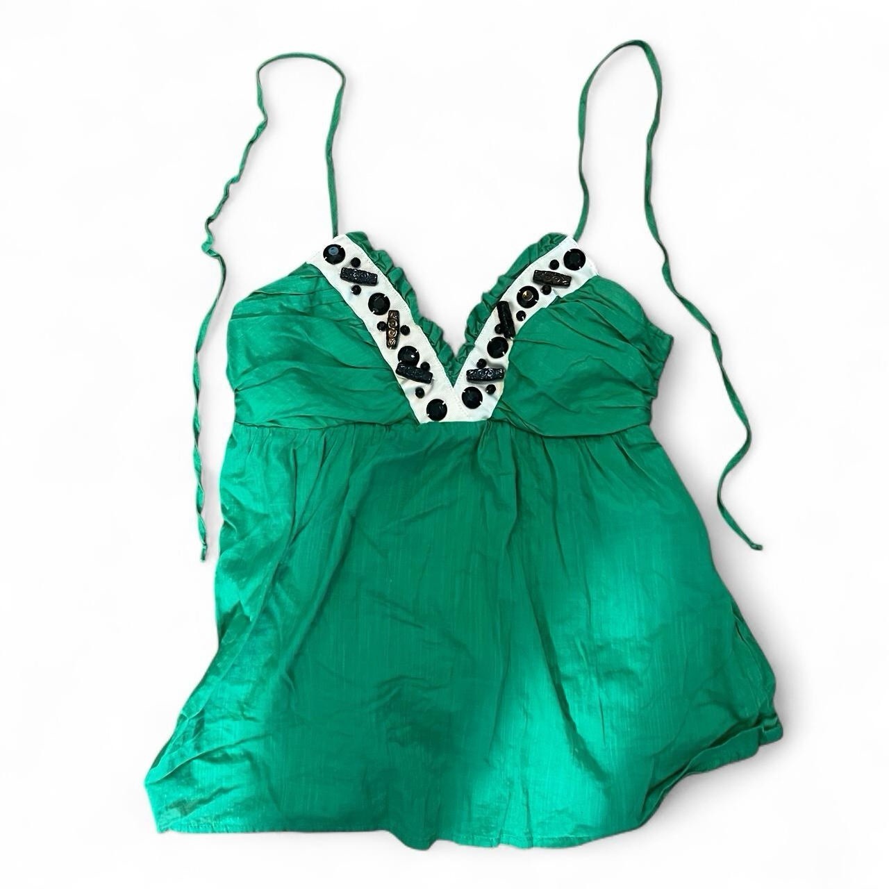 Y2K XOXO Green Beaded Women’s M Summer Embellished Retro