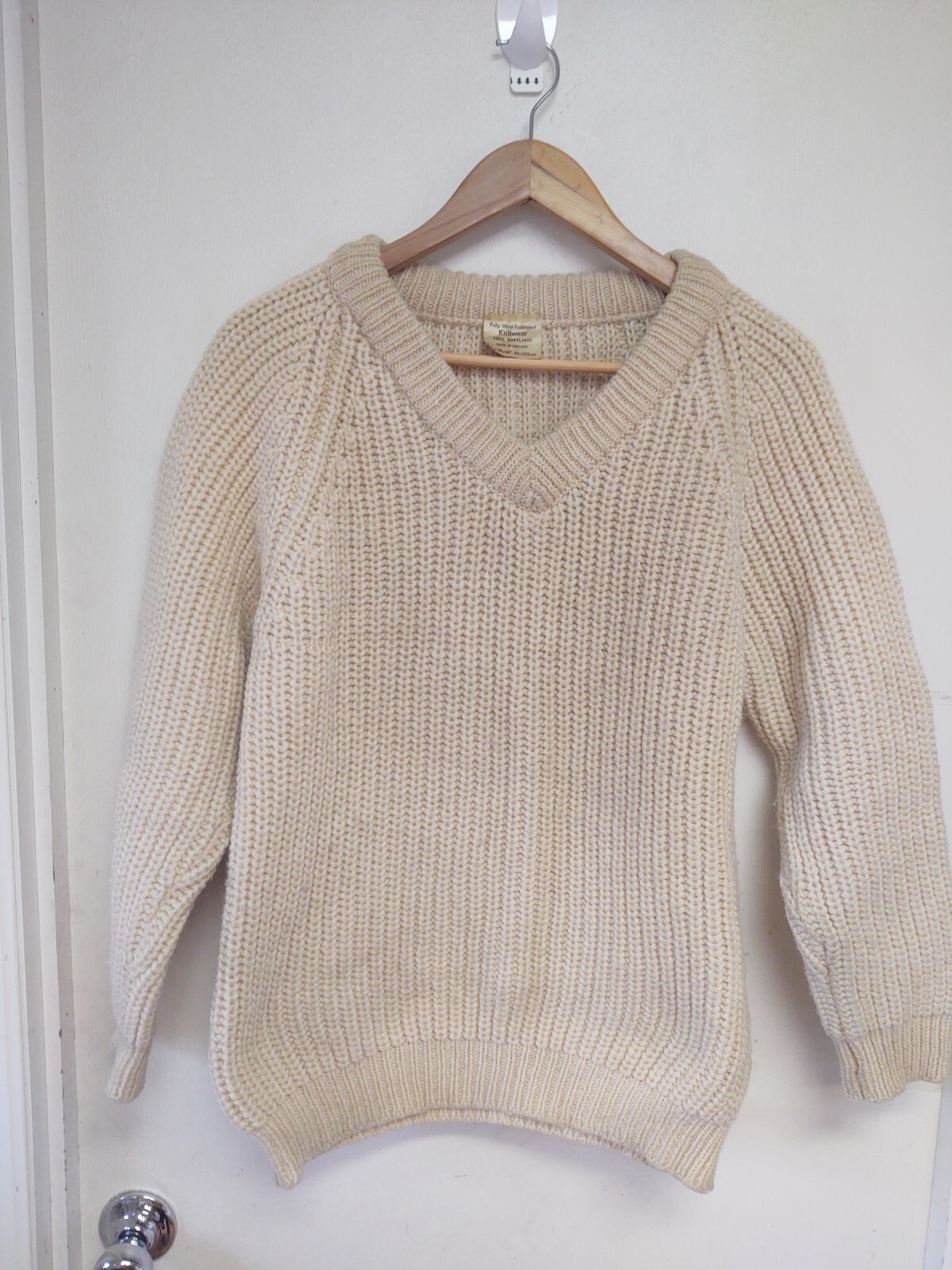 Shetland Wool Knitwear Made In England Size (aprox)38/40 97/102 cm Off White