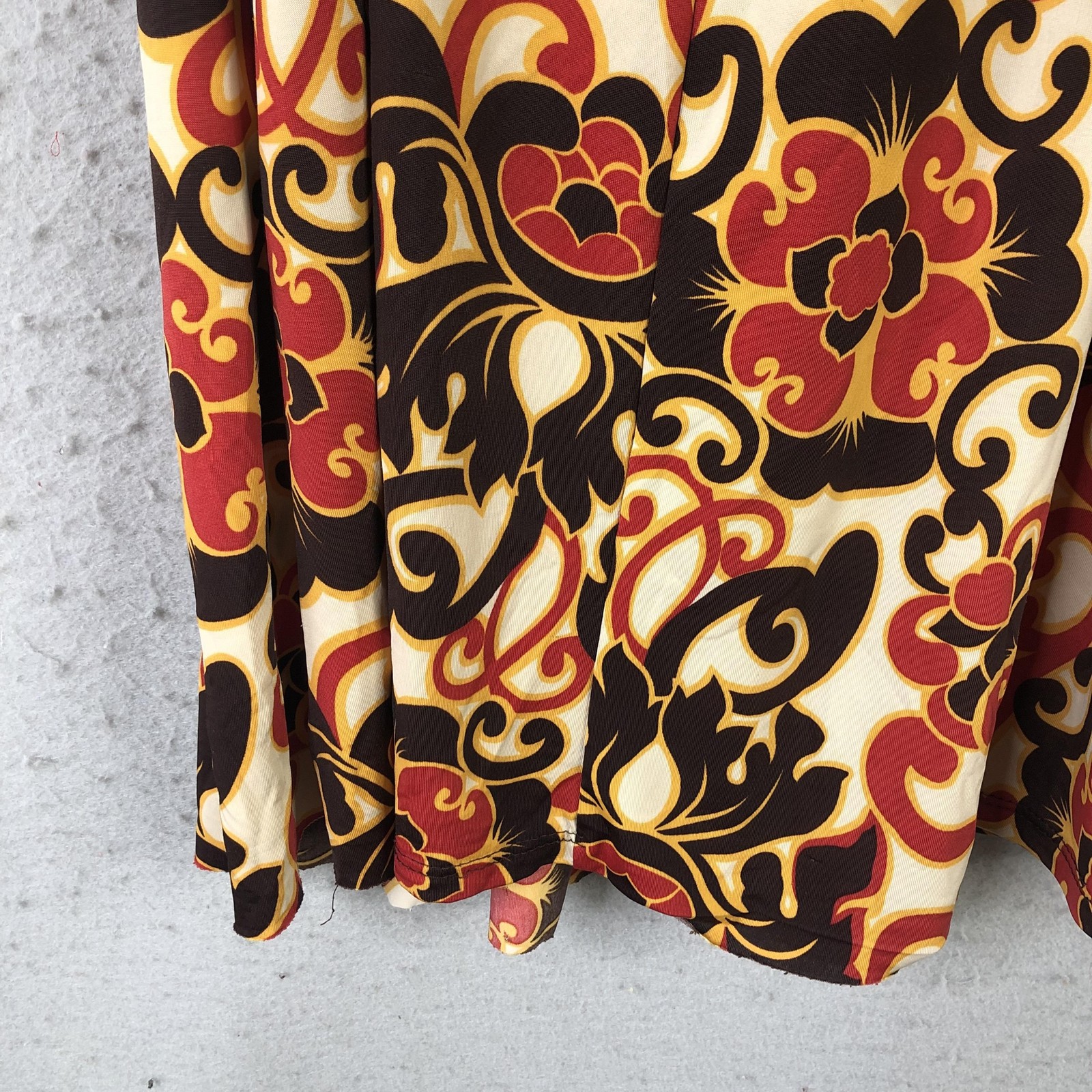 Y2K Tank Top Womens M Multicolor Floral Tunic Scoop Neck Retro 70s Flower Power