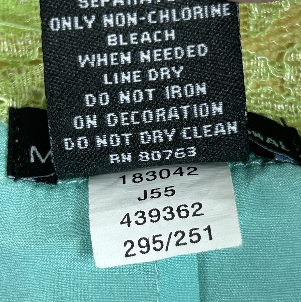 Moda International Silk Beaded Lace Camisole Size S Turquoise And Green Colors