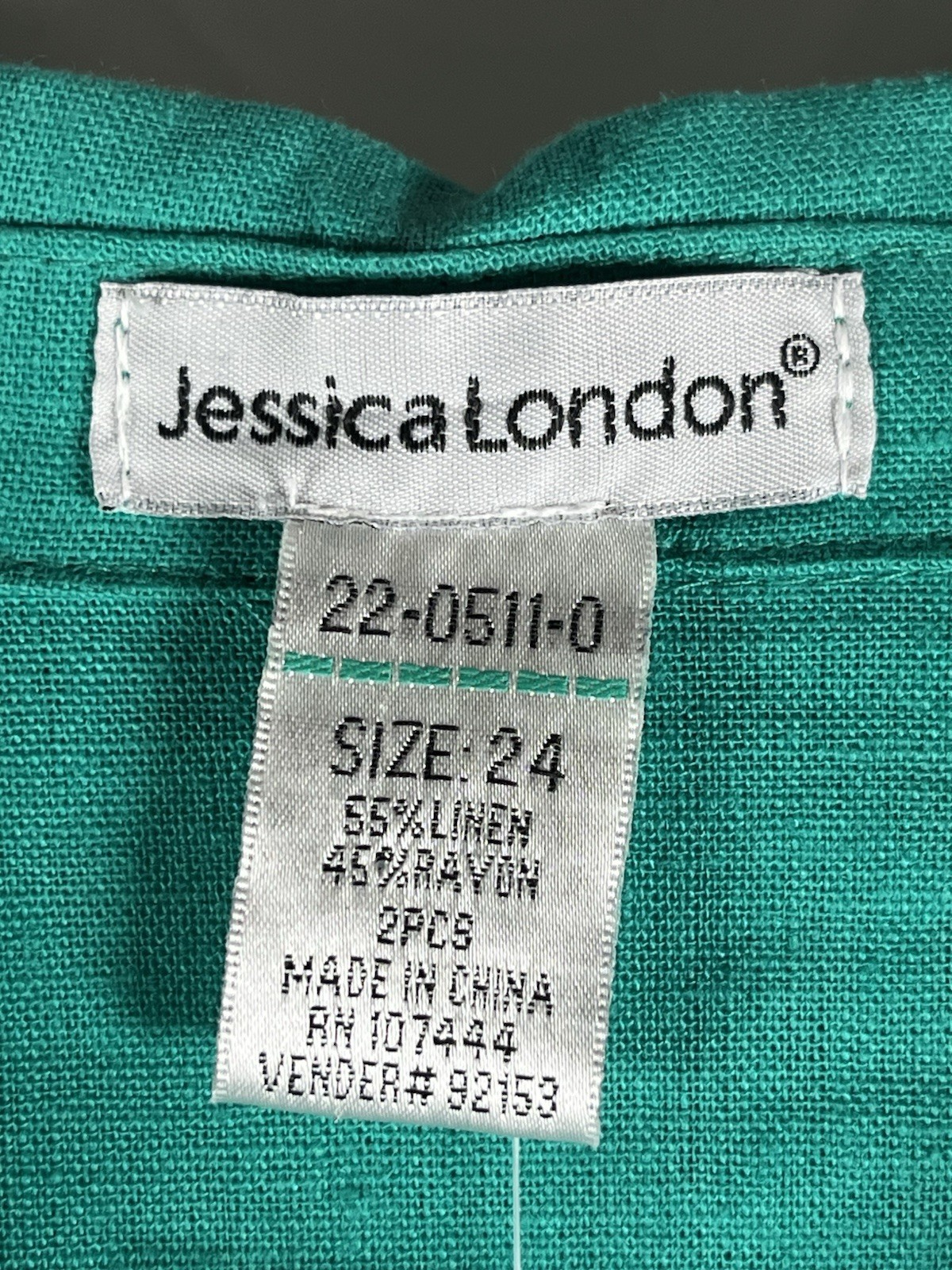 NEW Jessica London Women’s Roll Tab Long Sleeves Notch Lapel Shirt Top Size 24