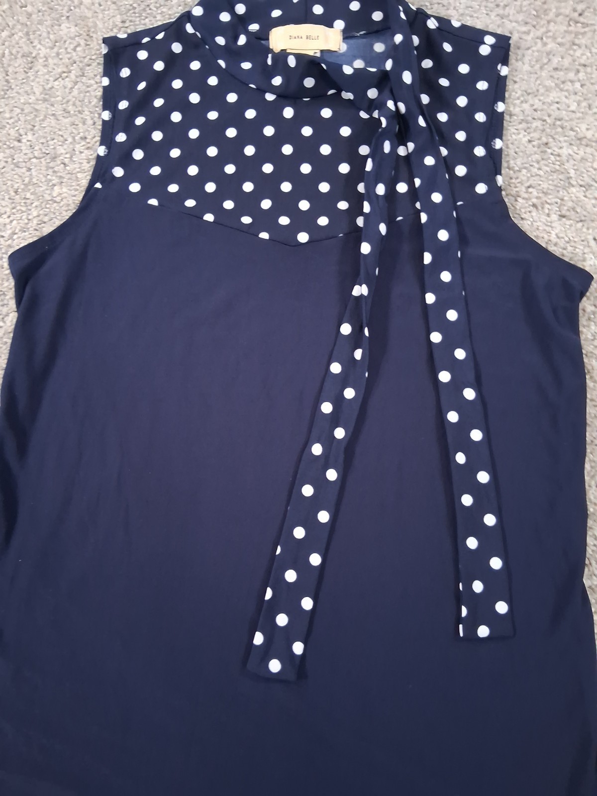 Diana Belle Small Womens Sleeveless Shirt Blue Polyester Blend