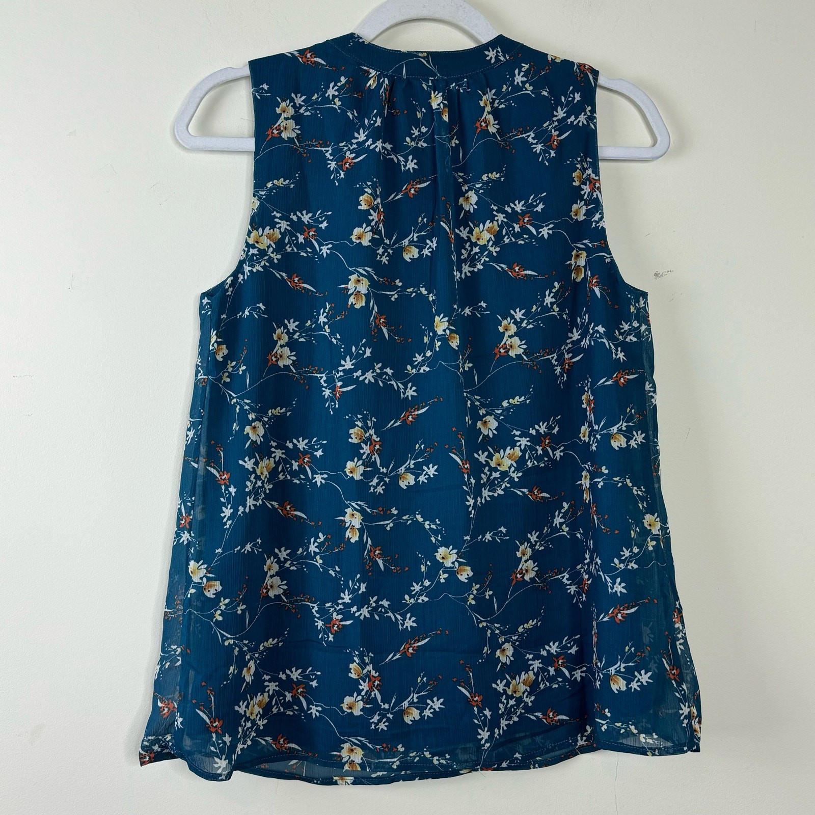 Papermoon Teal Floral Sleeveless Blouse NWT Size Large