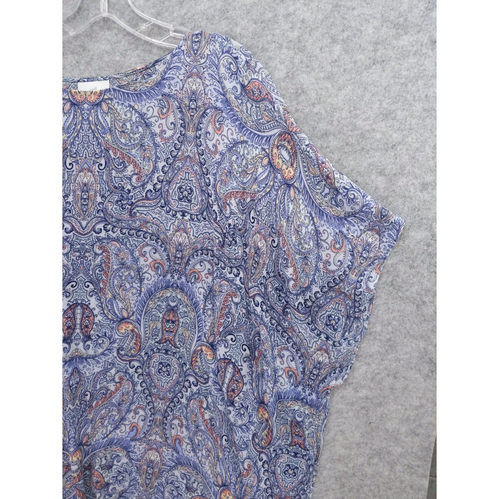 J.Jill Paisley Print Caftan Top Poncho Blouse Flowy Rayon Oversized XS/S