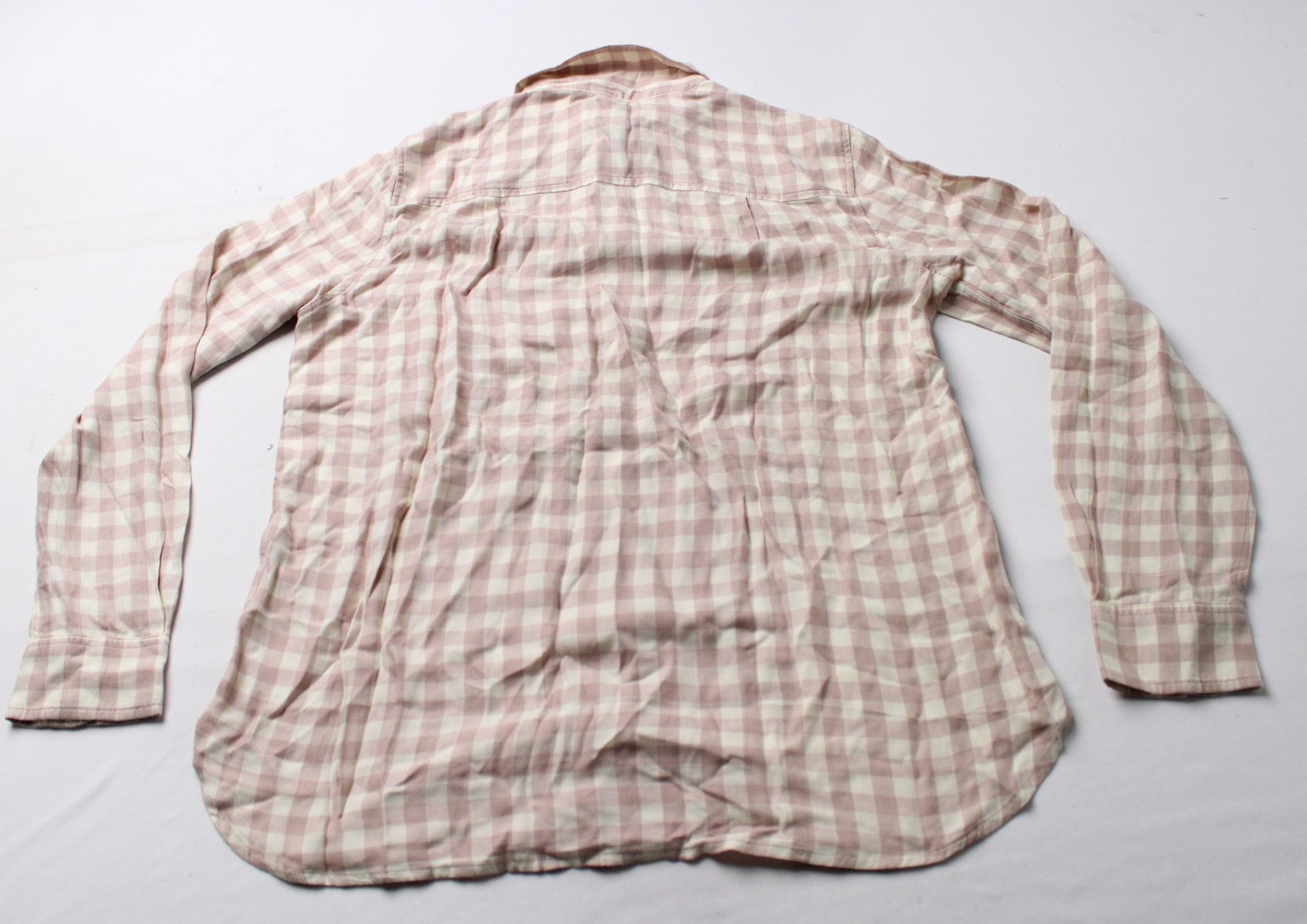 Cosmic Blue Love Women’s Hazel Relaxed Button Down Shirt AC2 Tan Small NWT