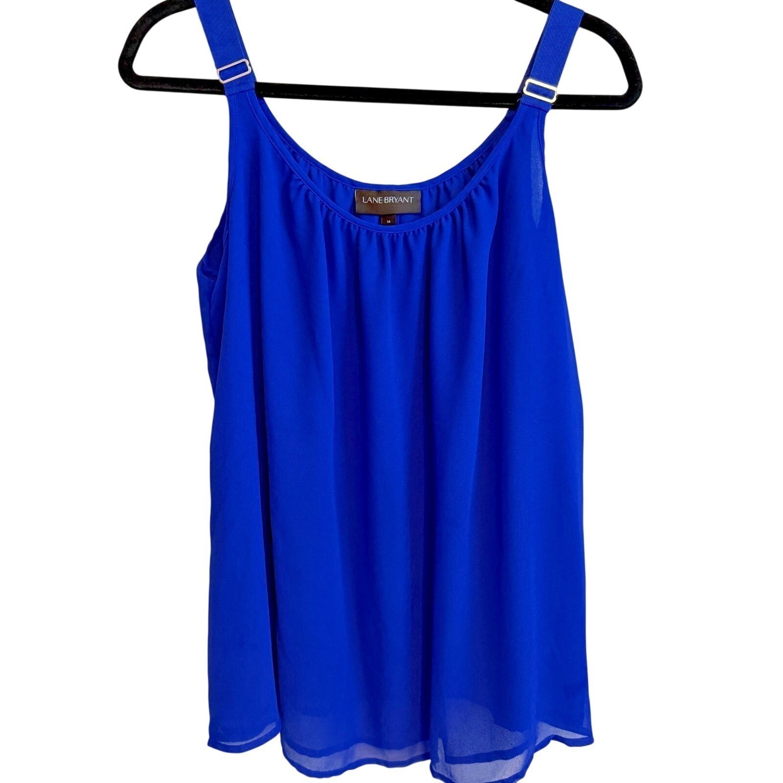 Lane Bryant Chiffon Camisole Tank Top 14 Adjustable Straps Lightweight Layers