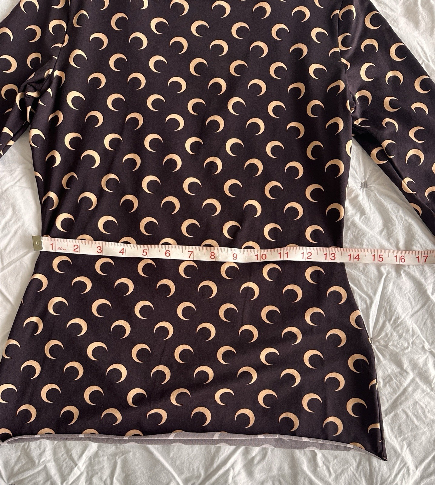 Authentic Marine Serre Borderline Second Skin Moon Print Jersey Size L Brown Tan