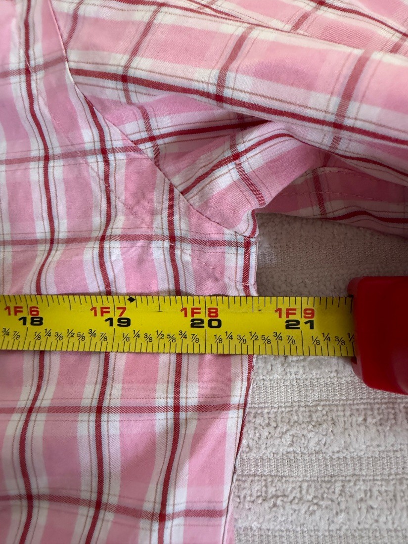 Abercrombie Fitch Mens Pink Plaid Muscle Fit Button Down Shirt Size M