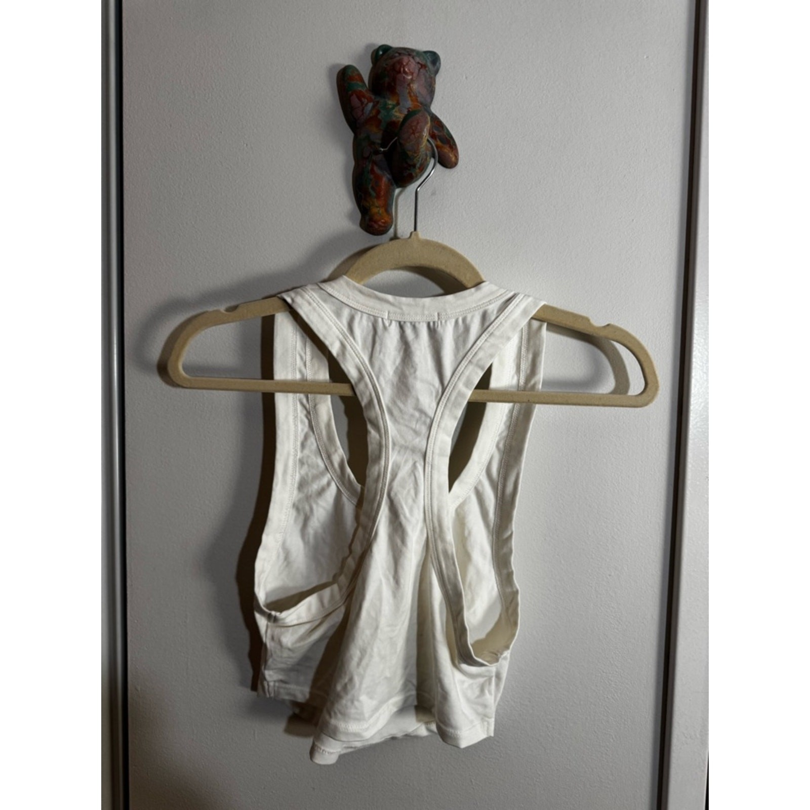 WEWOREWHAT Off white Scoop Neck Racerback Cropped Tank