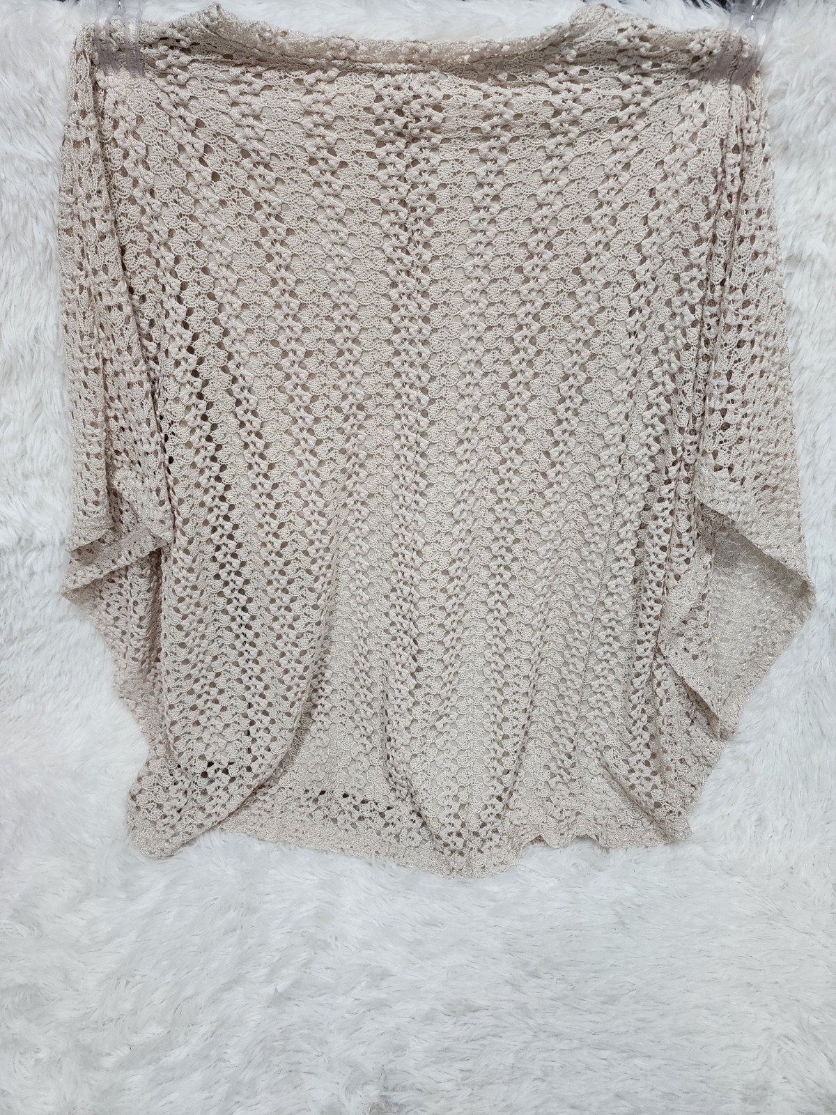 Covington Pumice Stone Circle Top Lace Knit Overlay Size 2X