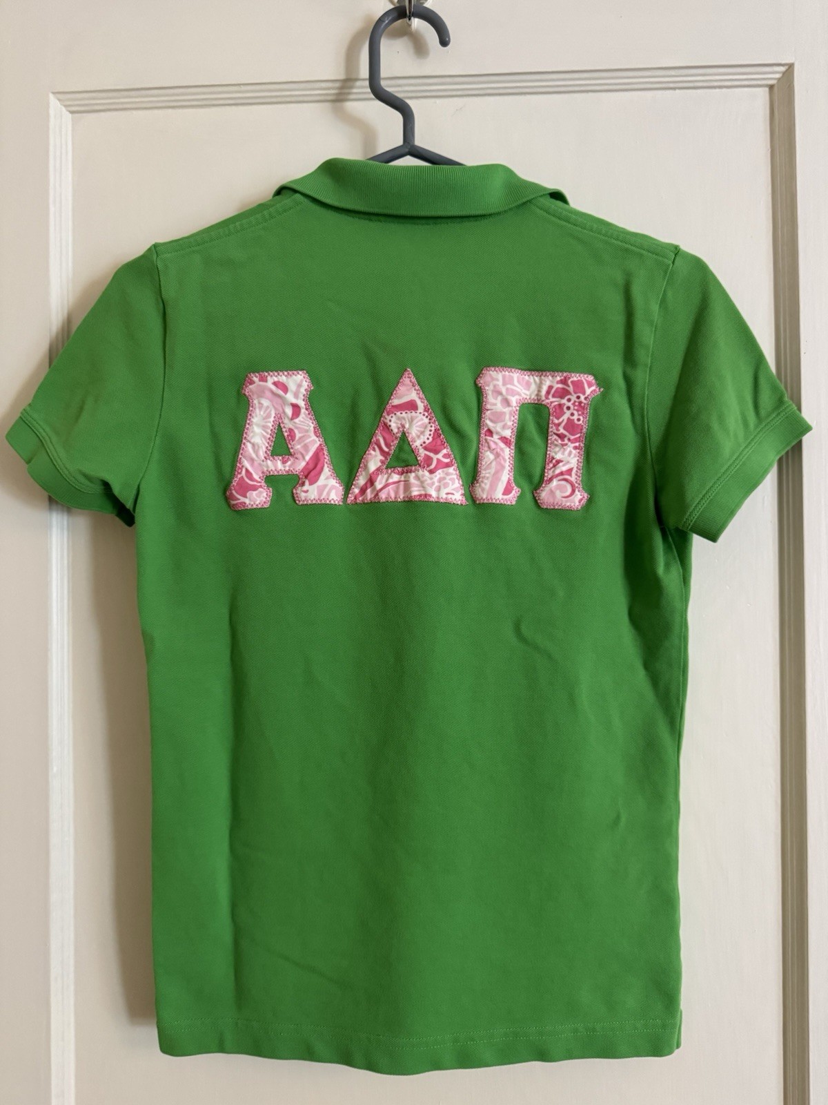 Lily Pulitzer ADPi Pink And Green Polo Shirt Size S Rush Outfit