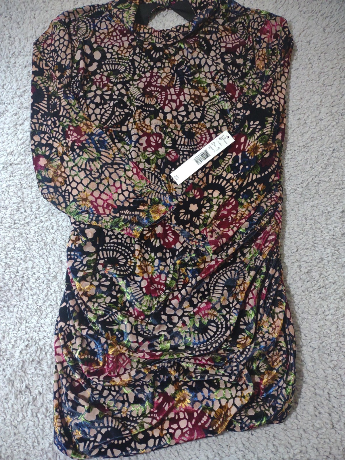 Alex Marie Blouse Womens XL Nwt Velvour 3/4 Sleeve Colorful Stretchy Whimsy