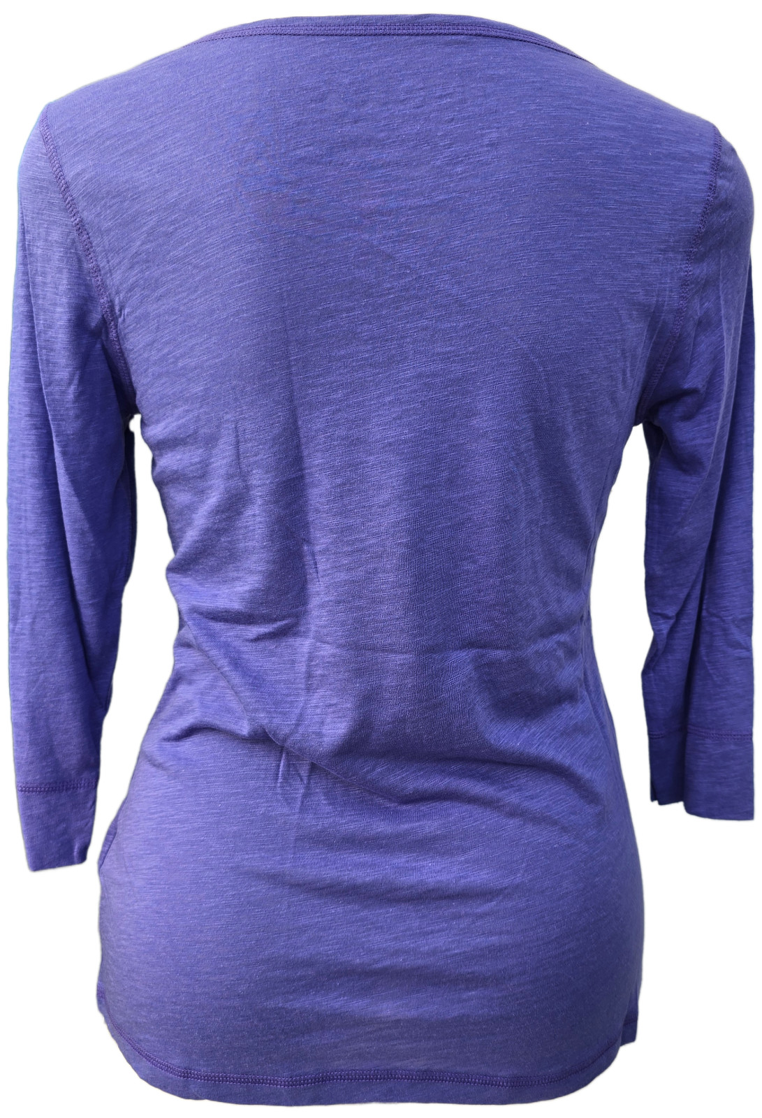 M&S Stretchy Top Indigo 3/4 Sleeve Purple Red Size 6 8 10 12 14 16 18 Base Layer
