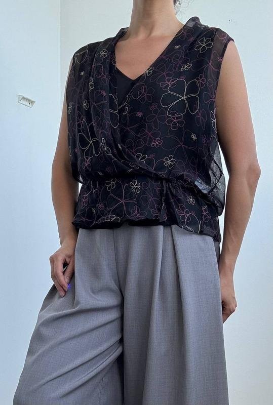 Women Jaeger shirt black polyester 40/L/48