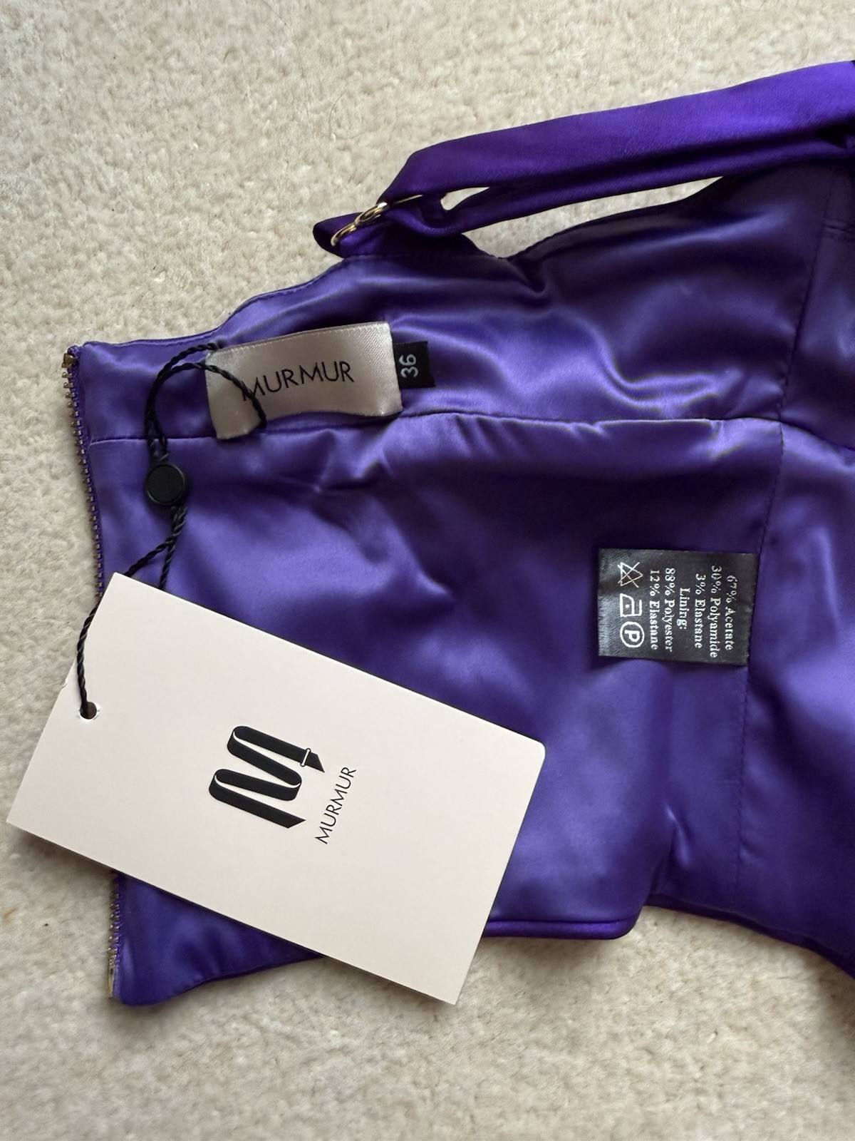 Murmur Satin Haze Top In Violet Purple Size FR36 / UK 8 Brand New
