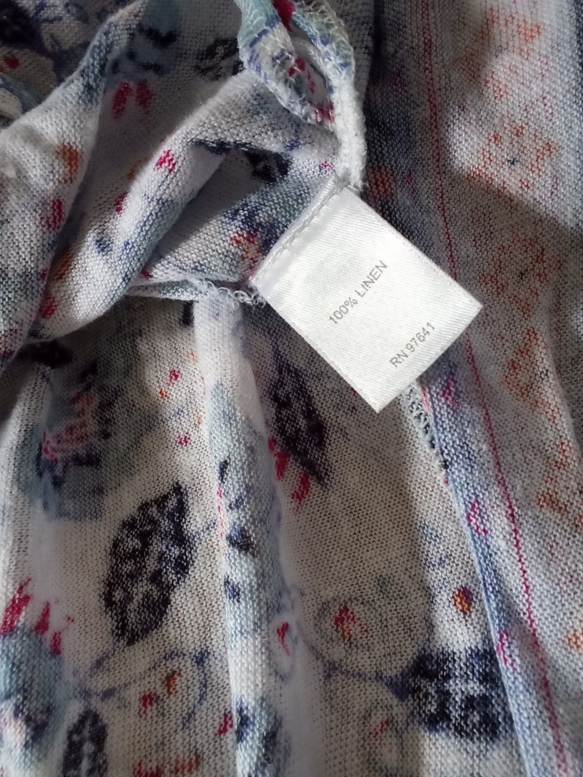 J.Jill Plus Size Love Linen Tunic Top Blouse Size 2X Floral Elbow Length Sleeves