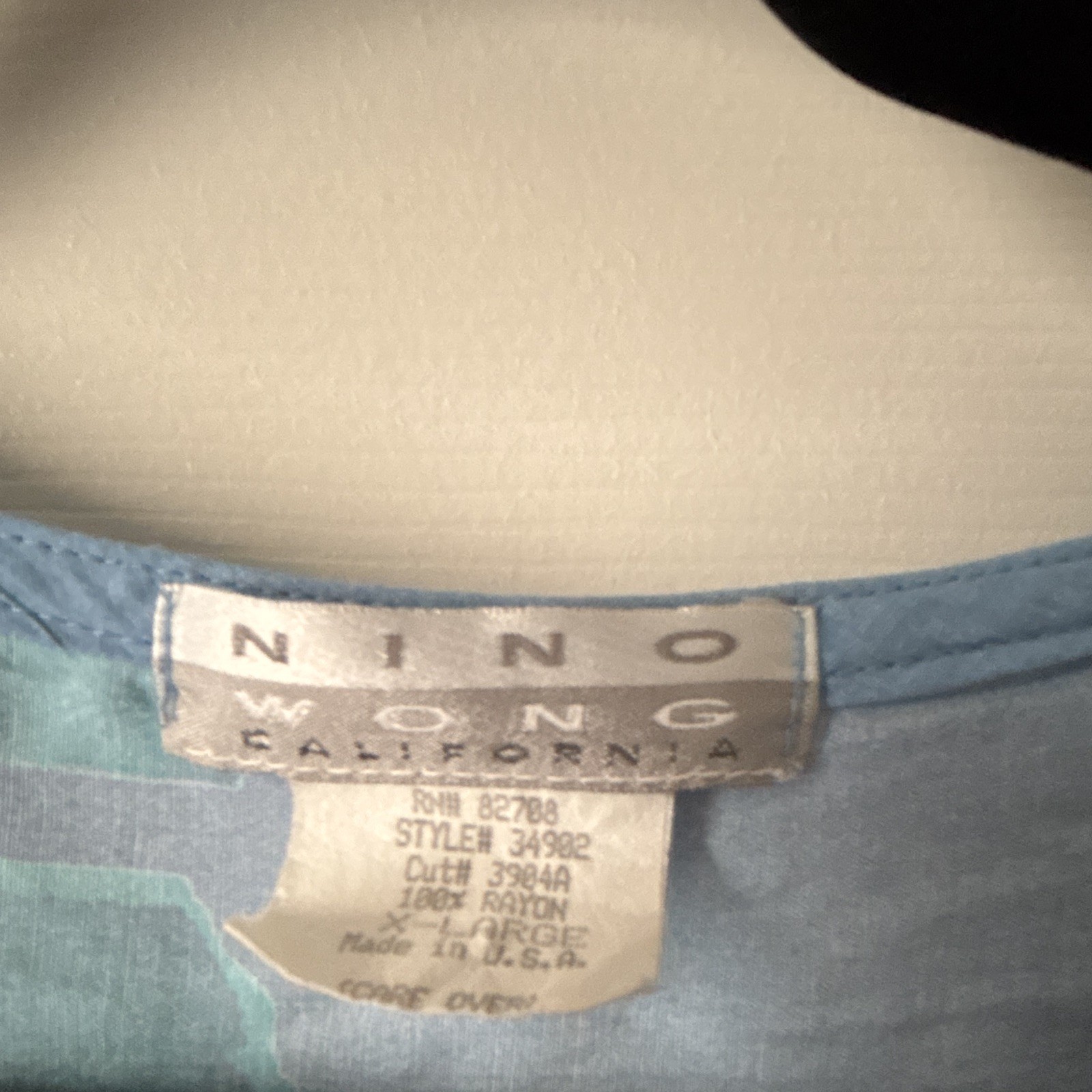 Vintage Nino Wong California Abstract Watercolor Art-to-Wear Shirt XL