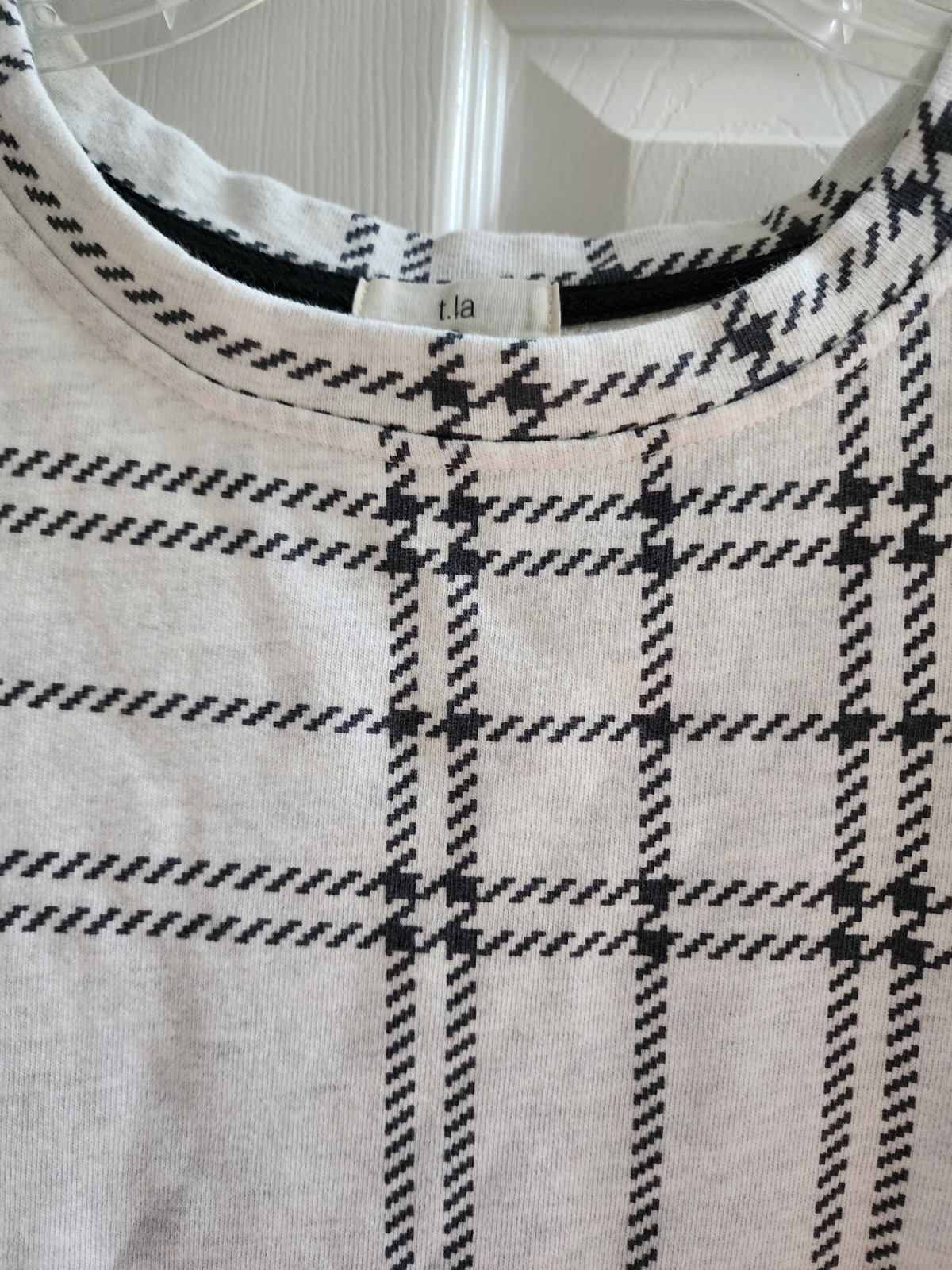 Anthropologie T.La Ani Windowpane Top Puff Short Sleeve Size M