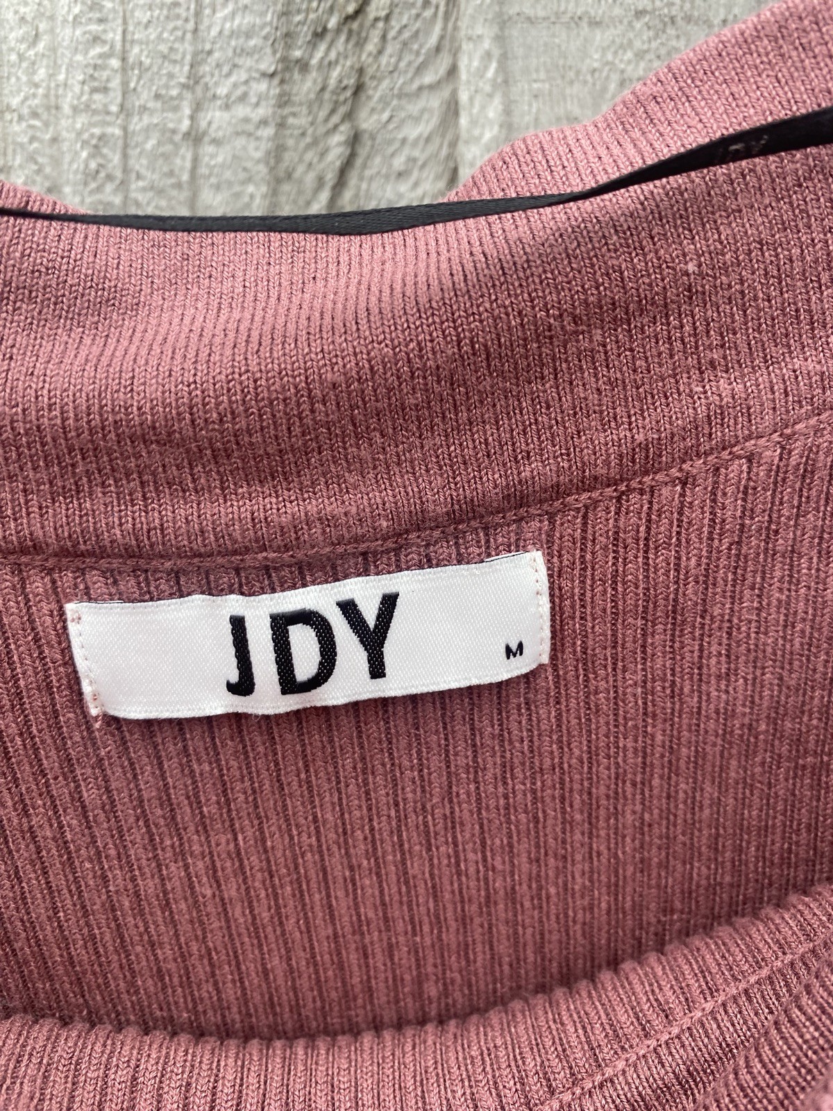 JDY Dusky Pink Half Sleeve Size Medium Ribbed Soft Stretch T Shirt👍🥰👍