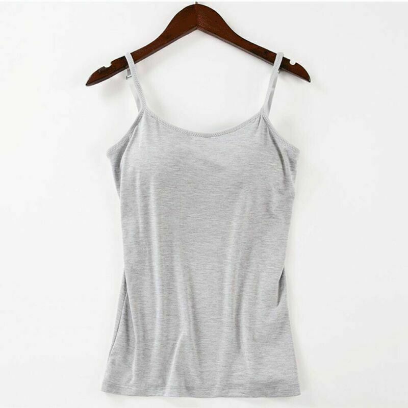 Camisole with Built in Bra Women Tank Tops Padded Bra Vest Undershirt Sleeveless