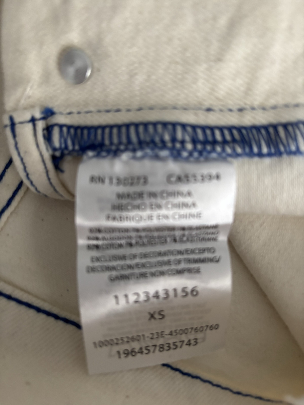 Lee Denim Women’s Off-White Ivory Denim Overall Bib Top Square Neck Top Size XS