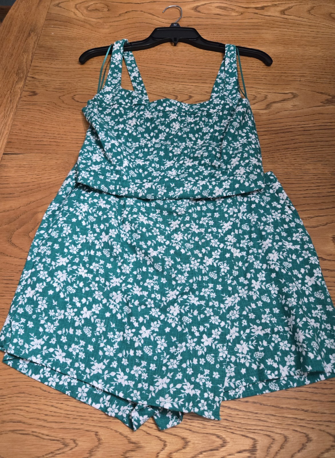 NWT COPPER KEY 2-Piece Women’s Green Floral Sleeveless Blouse And Skort Sz M