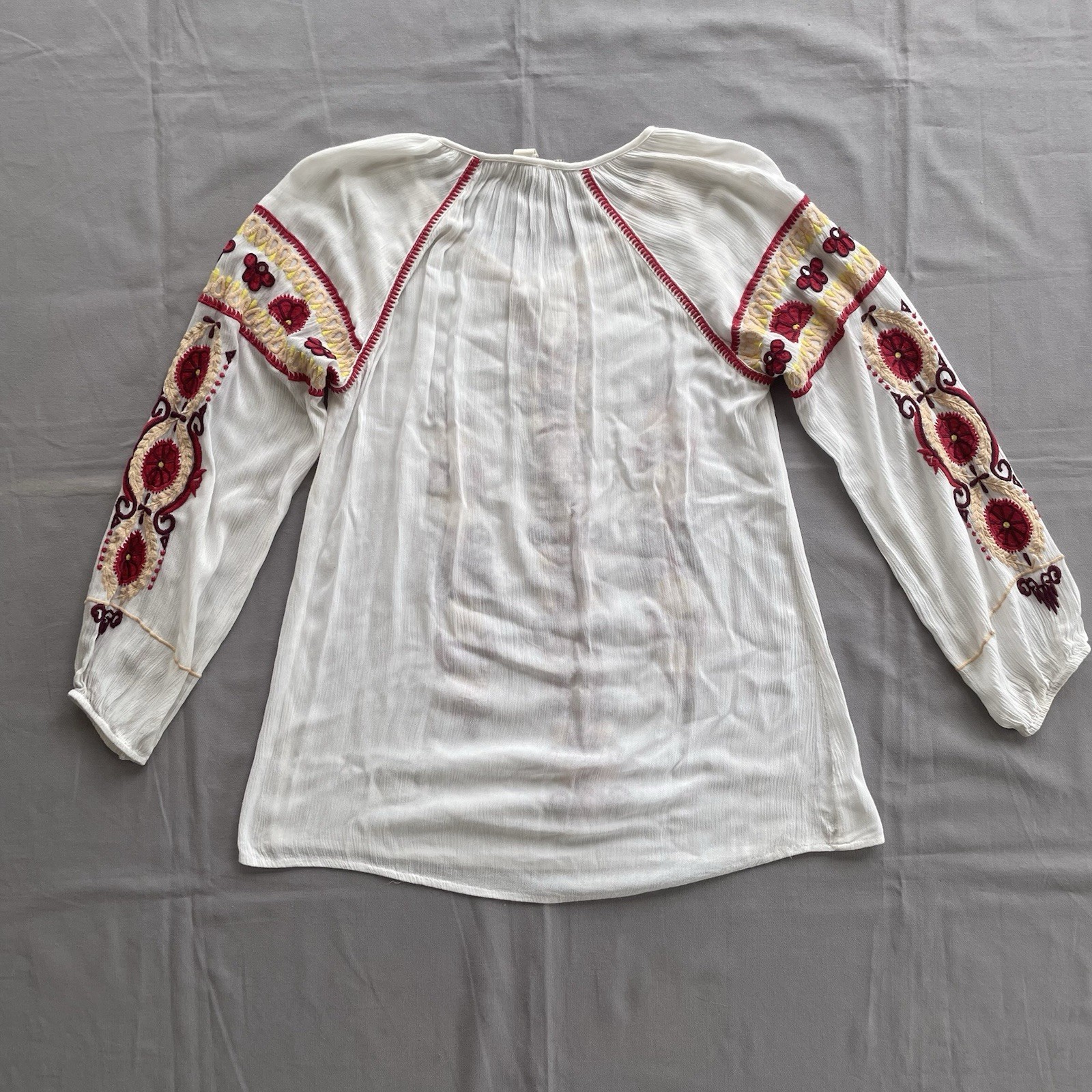 Chelsea & Violet Boho Peasant Blouse XS Romantic Sleeve Ukraine Folk Style GUC