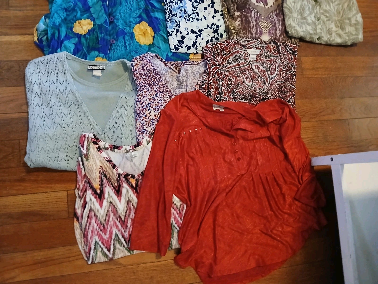 Lot Of 9 Women’s Short Sleeve Shirts Mixed Brands/Patterns Size XL 1 Sleeveless