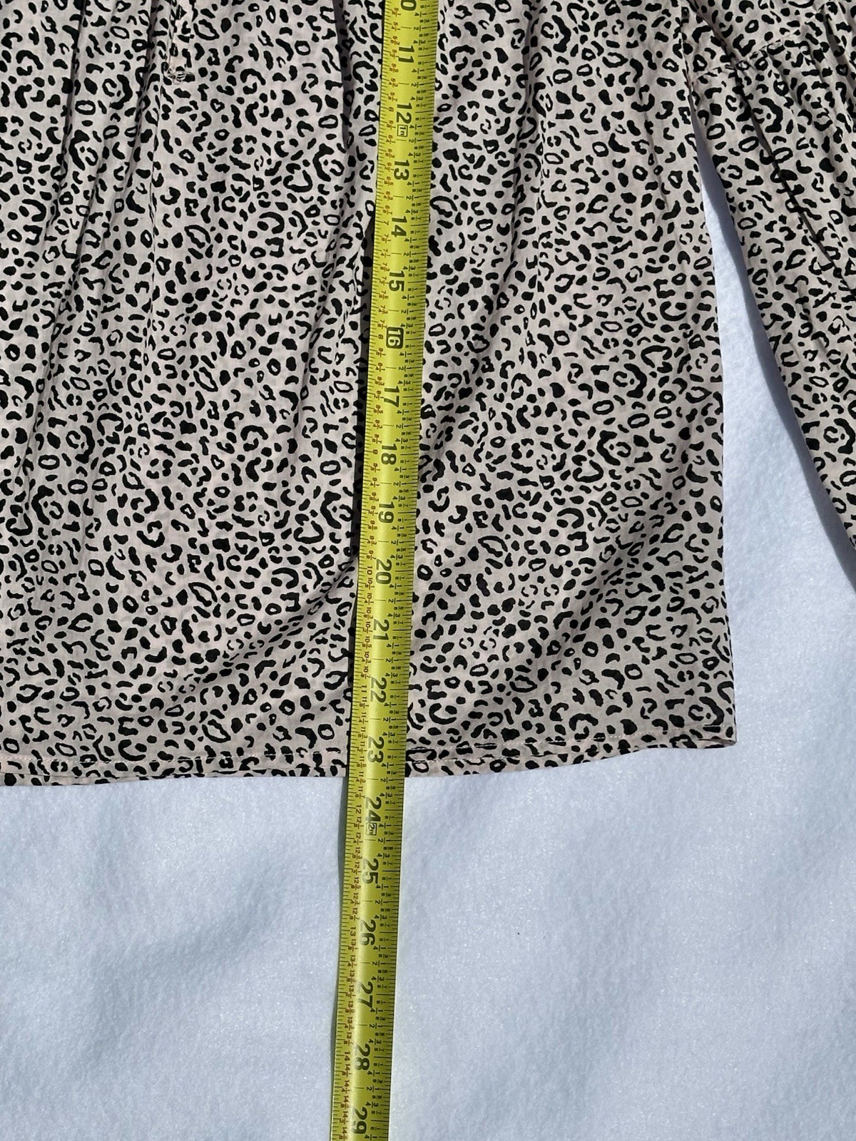 Who What Wear 100% Cotton Leopard Print Boho Bell Sleeve Blouse S A9-074