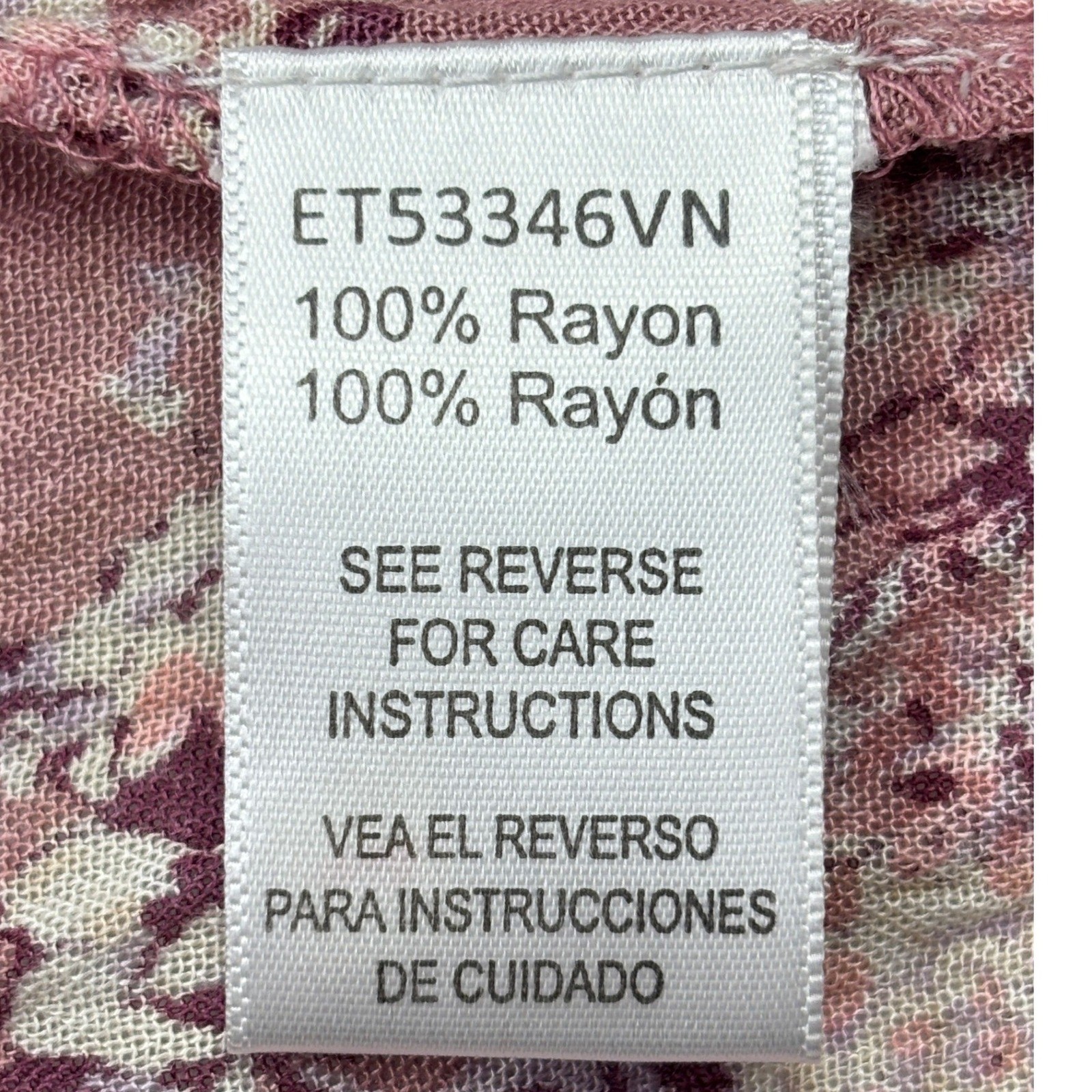 En Crème Boho Off-The-Shoulder Floral Blouse Women’s Large Mauve Rayon