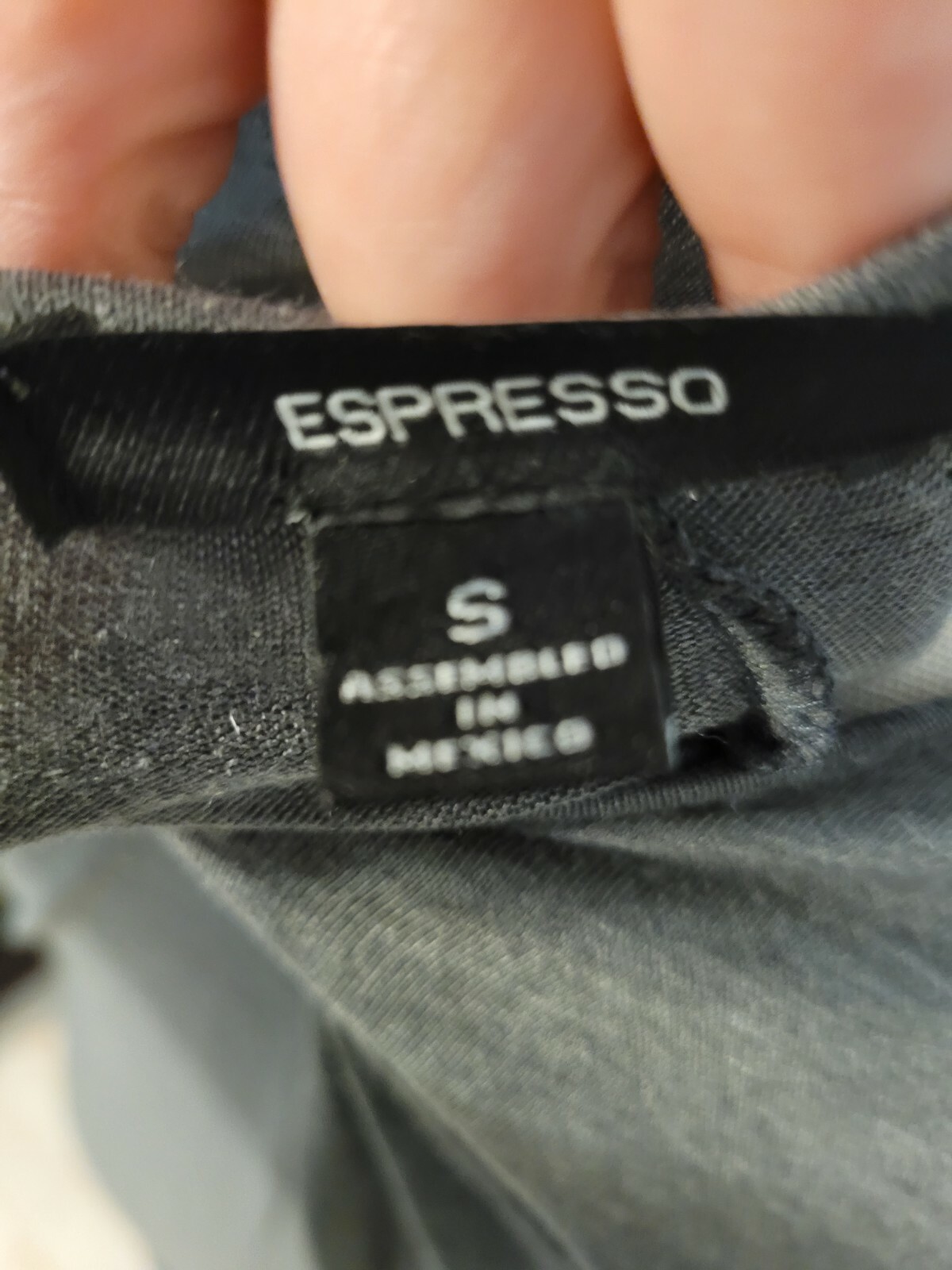 Espresso Size Small Blouse Womens Gray Short Sleeve Round Neck