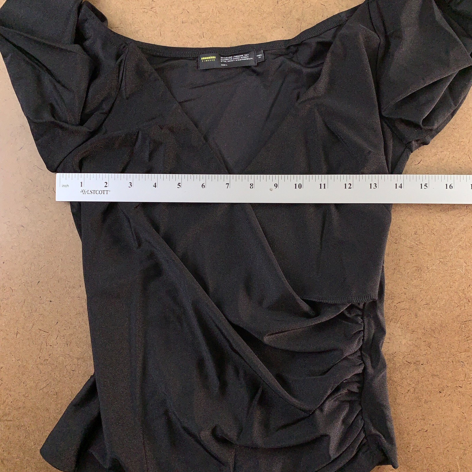 Finesse Women’s Size Large Black Licorice Cait Off The Shoulder Top & Gloves New