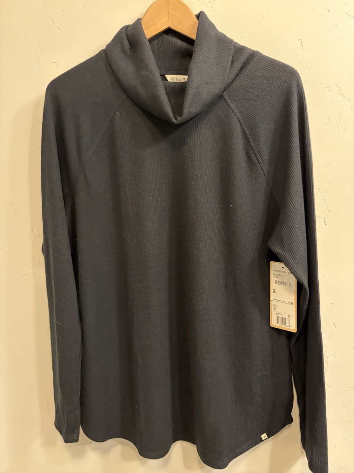 Marika NWT Women’s Size XL Black Lightweight Ribbed Turtleneck Top MSRP $75