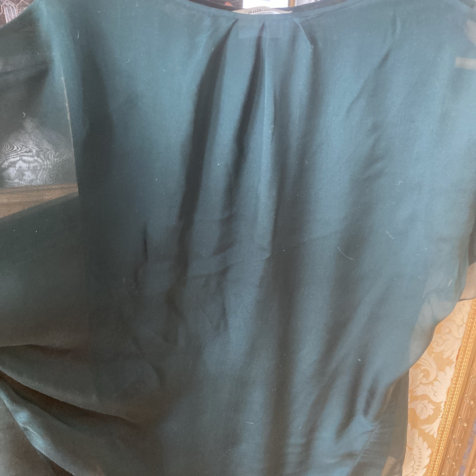 New Studio 8 Women’s Top UK 16 Green Silk with Viscose, Elastane Basic