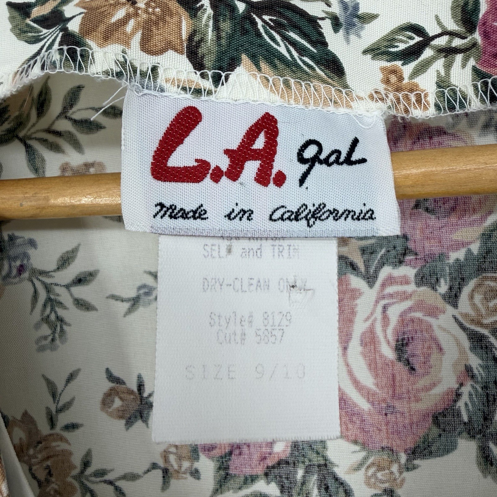 Vtg LA Gal Floral Top M (9/10) Cottagecore Rose Print 90s Romantic Feminine Ivy