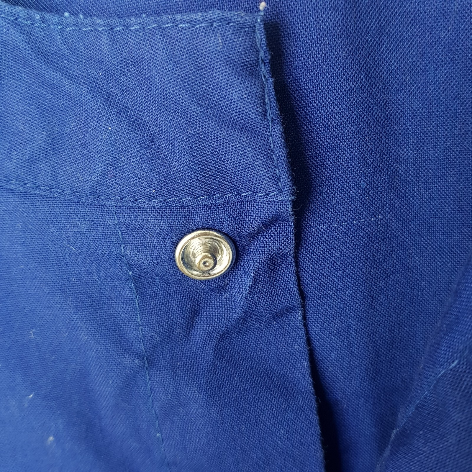 Oversized Manderin Collar Shirt Womens XL Blue Cotton Full Button Lightweight