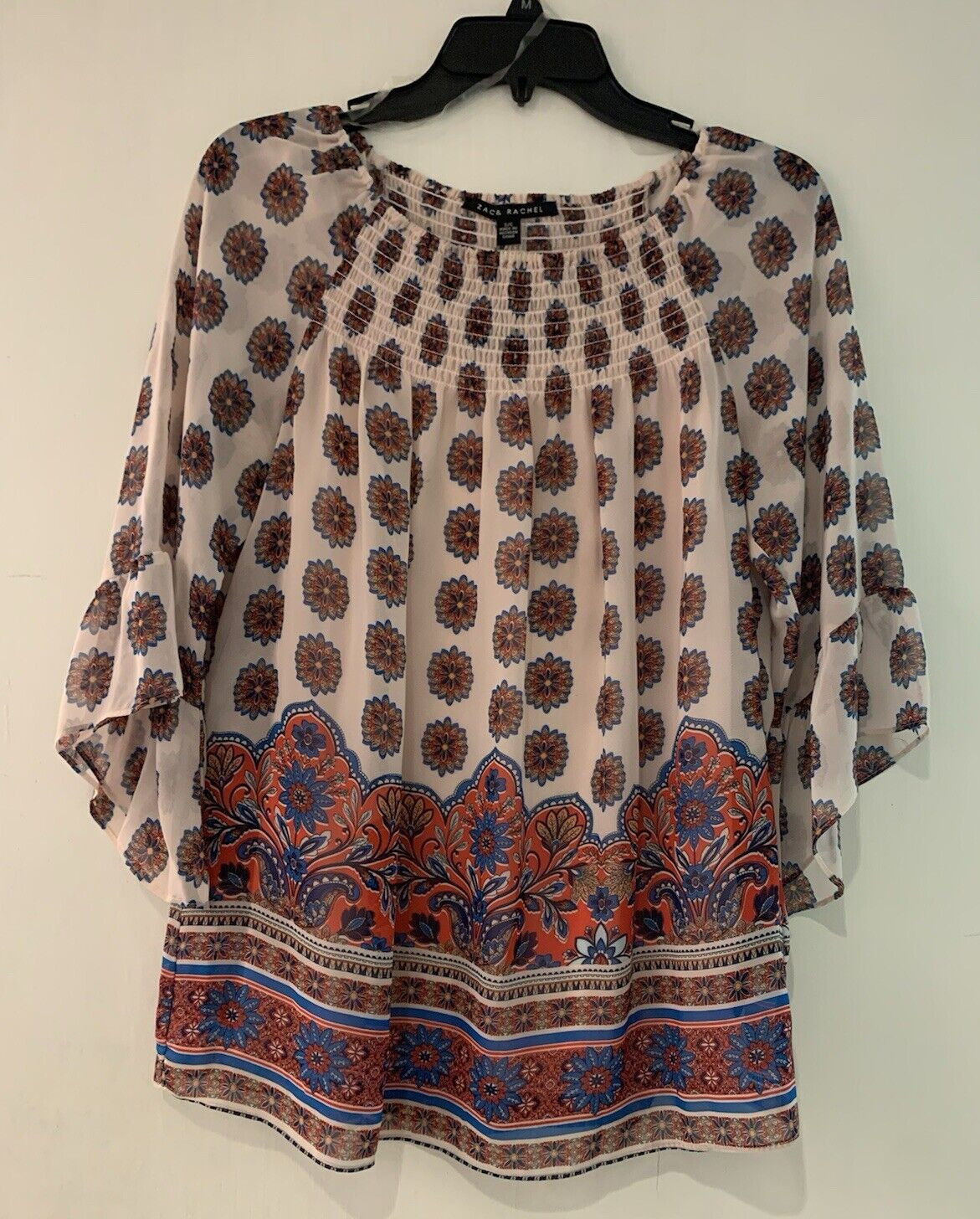 Gorgeous Zac & Rachel Elegant Floral Sheer Blouse Comes With Pink Tank, Size S