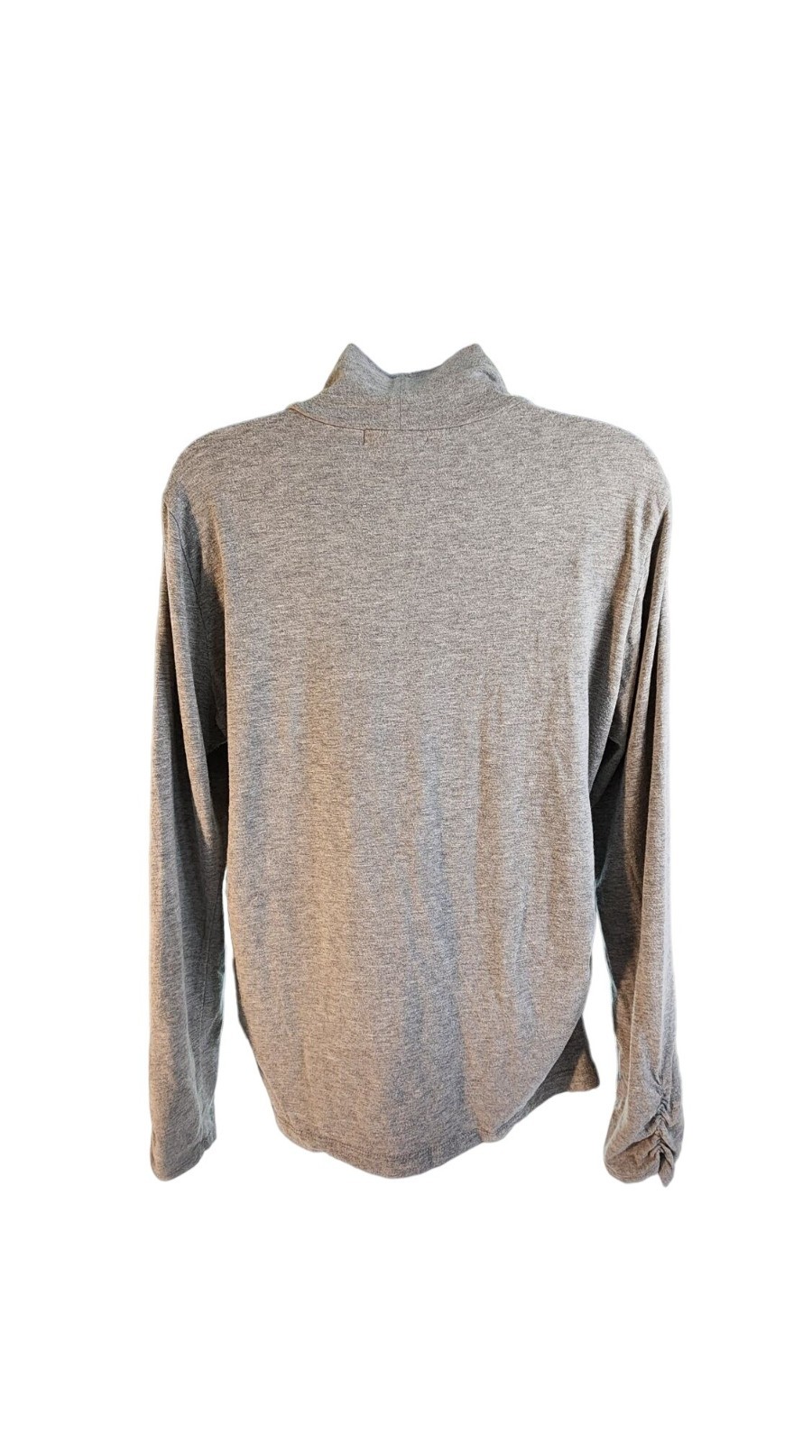 Isela Gray Turtleneck Top L Soft Stretch Knit Minimalist Long Sleeve Lounge Wear