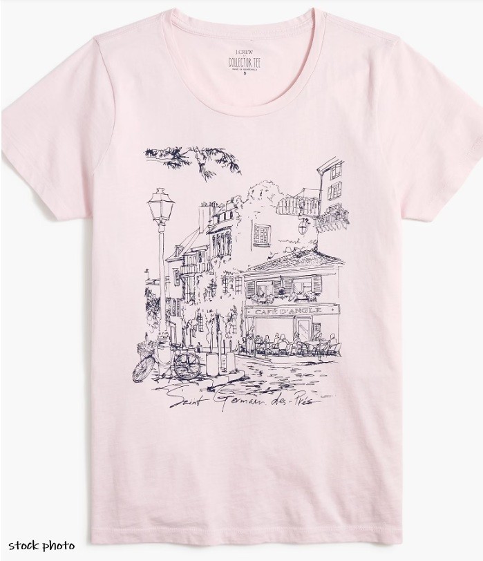J.Crew Factory NEW Women’s French Paris Cafe Collector T Shirt XS S M L XL NEW